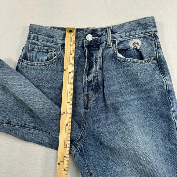 Pacsun Button Fly Straight Leg Jeans Womens Size 27 Medium Blue High Rise - Picture 10 of 13